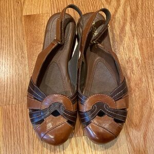 Sandals with back ankle strap